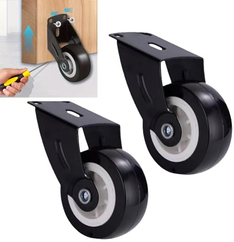 2PCS Heavy Duty Telescopic Gate Caster Wheels, Adjustable Steel & Rubber Support Castors for Wooden Gates, Sliding Door Hardware, Furniture, Farm & Fence Doors, Heavy Duty Gate Wheel,Telescopic Wheel