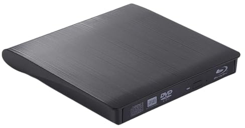 NONDK Blu-Ray-Bränning med Dubbelt Gränssnitt, Borstad Finish, Extern Optisk Enhet med USB 3.0, DVD/CD-Brännare, Extern DVD-Enhet för Bärbar Dator