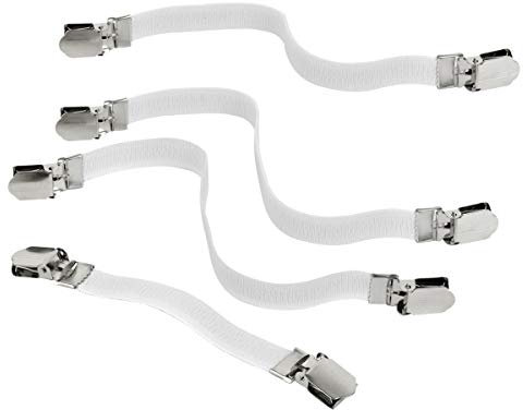 Smart-T-Haus 7031002 Tensores (O Sujetadores) para Funda de Tabla de Planchar, Bajeras, Set 4 Un, Blanco