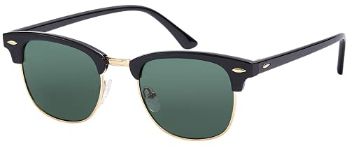 Gafas de sol polarizadas mujer hombre unisex polaroid gafas Retro y Moda ligeros comodos protección UV400 redondas para Pesca Senderismo Conducir Excursión Running verde