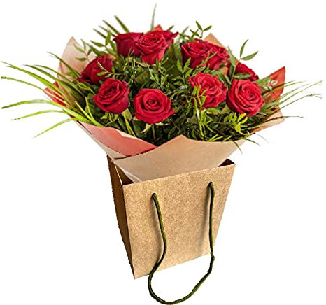 Red King Roses Bouquet Gift – Fresh Seasonal Floral Arrangement for Birthday, Anniversary, Valentine, Mum, Love, Party Event, Occasions – Long-Lasting Cut Flowers Delivered