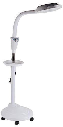 Lampada da terra LED con ingrandimento 8X, luce regolabile in altezza e supporto rotabile 360° per il salone cosmetico (EU)