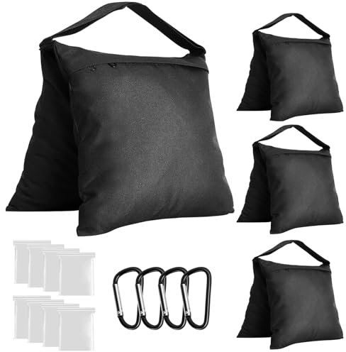 TUAKIMCE 4 Pack Heavy Duty Sandbag, Photographic Empty Sandbag Set, Light Stand Counterweight Sand Bag for Photo Video Studio, Photography, Live Recording