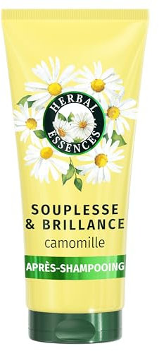 Herbal Essences Souplesse & Brillance Camomille Après-Shampooing 200ml Cheveux Frisés et Ternes plus Souples et Brillants, Extrait de Camomille et Ingrédients d’Origine Naturelle