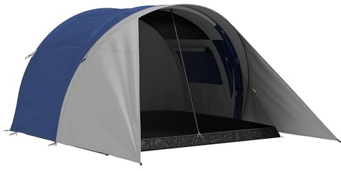 Outsunny Tente de Camping familiale 3-4 Personnes avec Double Toit 3000 mm, Tente Tunnel légère étanche et ventilée, Facile à Monter, avec Sac de Transport, dim. 390L x 315l x 188H cm