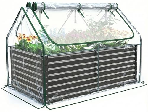 Quictent Large Raised Garden Bed with Cover 6x3x2 ft