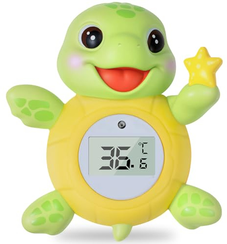 Seeschildkröte Baby-Badethermometer Digital – Badethermometer für die Babybadewanne, Wasserthermometer für Babys mit klarer Anzeige, für sicheres Baden von Neugeborenen und Kleinkindern