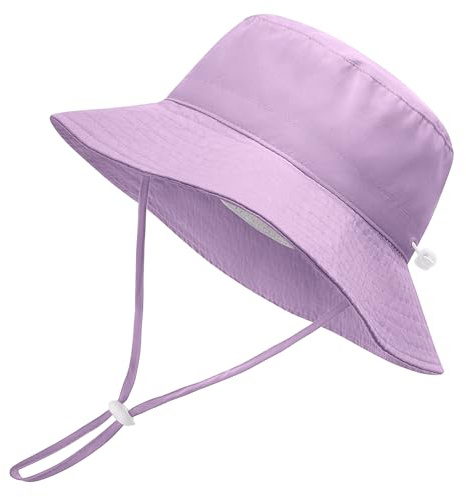 Xnova Sombrero de Sol para Bebé Niña Niños, UPF 50+ Gorro Verano de Pescador ala Ancha Ajustable Sombreros Plegable Bucket Hat Protección Solar