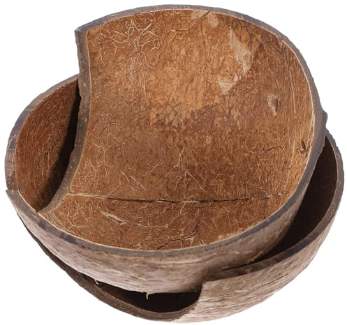 HOLIDYOYO Escondite para Reptiles 2 Piezas Cueva de Concha Natural para Lagartos Trepadores y Tortugas, Refugio Oscuro y Seguro para Terrario, Decoración Resistente y Funcional