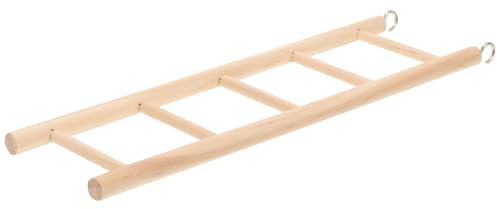 Kichvoe Scaletta per Pappagallini in Legno Khaki, Giocattolo per Arrampicata e Attira Attenzione, per Gabbie di Uccelli e Piccoli Animali Domestici