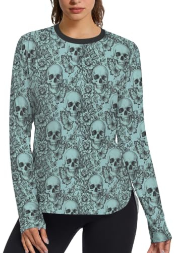 Wudan träningströjor för kvinnor UPF50+ UV | Långärmad Rash Guard T-shirts löpning vandring gym snabbtorkande andningsbar