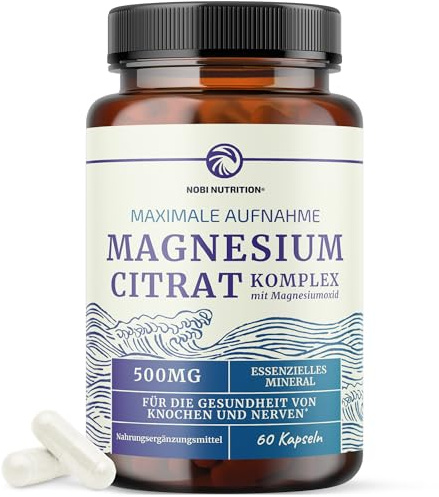Magnesium Citrate Complex 500 MG for Calm, Relaxation, Constipation & Digestion Health Support | High Absorption Magnesium Supplement with Elemental Magnesium Oxide | Non-GMO, Soy-Free | 60ct