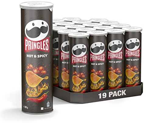 Pringles Hot & Spicy | Scharfe Chips | 19er Vorratspackung (19 x 185g)