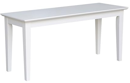 Shaker Style Solid Parawood Kitchen/Dining Bench, 39W x 14D x 18H, Sturdy Seating for Entryway, Living Room, Family Room, or Breakfast Nook, Easy Assembly, Unfinished, Ready to Stain or Paint