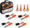 Spanngurt Zurrgurt 4er Set mit Softgrip-Ratsche und S-Haken bis 800 kg 4,5 Meter von MCS Cargo Security, orange, 200022001