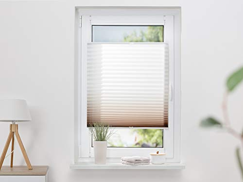 K-Home® Klemmfix-Plissee Farbverlauf Braun B115 x H130 cm