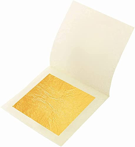 30 Blattgold Essbar, 4,33 x 4,33 cm, Pack er Blattgoldblätter für Torten, Schokolade, Kunst und Handwerk, Gesichtsmasken und Nagelkunst