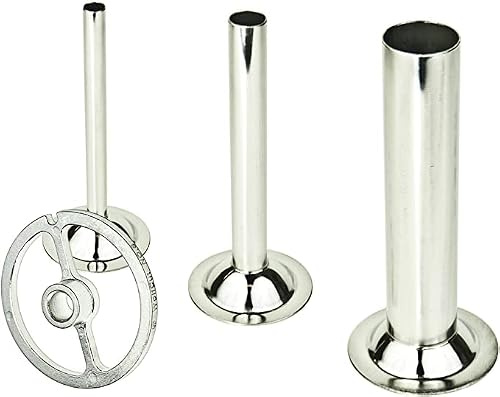 Korvstoppare – set (fyllningsrörsats + en styrskiva), Inox, kompatibel med köttkvarn MUM6 MUM7