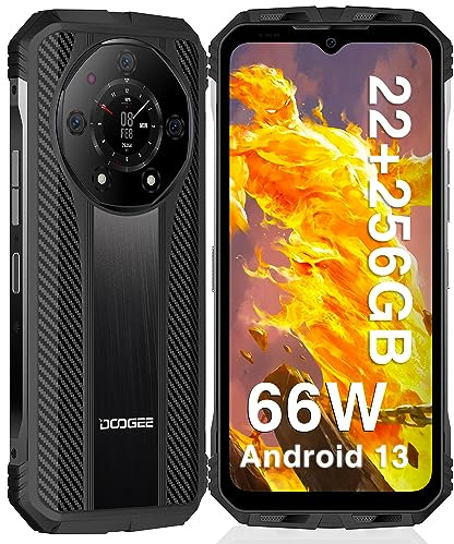 DOOGEE S110 Movil Resistente, 22GB RAM+256GB ROM, 10800mAh 66W Teléfono Móvil 2.2 GHz, Android 13 Móviles, 6,6 FHD+ 120Hz Cámara 50MP, Teléfono Todoterreno OTG/GPS/Huella Dactilar/NFC/IP68IP69K