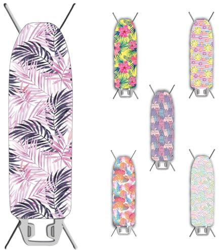 Ka' Mia Copriasse da Stiro Universale con Elastico per Assi da Stiro Fino a 130-40cm - Tessuto 100% Cotone e Mollettone 100% Poliestere - Made in Italy (AMAZZONIA)