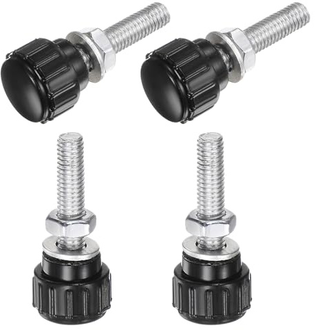 QUARKZMAN 4 Stück Rändelschraube mit Gewinde M5 x 20mm Rundkopfschraube Rundgriffschraube Rundgriffbolzen Klemmknöpfe 15mm Handknöpfe Daumenschrauben Spannschraube für Industrie Maschine