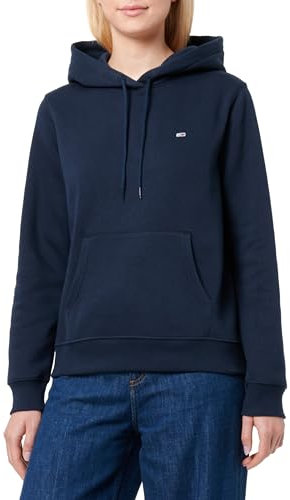 Tommy Jeans Damen Hoodie Flag Regular Fit, Blau (Dark Night Navy), S