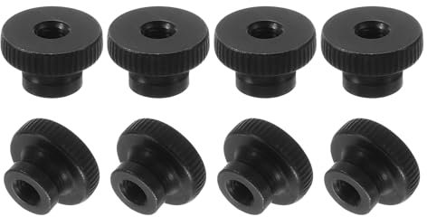 sourcing map Knurled Thumb Nuts, 8Pcs M6 Carbon Steel Nut High Head Through Hole for 3D Printer Part, Black