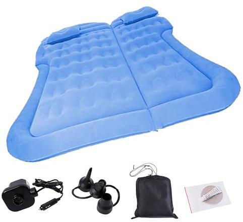 Materasso ad aria gonfiabile, materasso ad aria compatto, materassino da viaggio per SUV, sedile posteriore, letto da viaggio, letto gonfiabile portatile, estensione uniforme per Suv con due cuscini