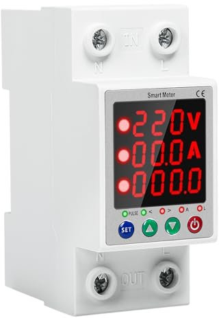 Jadeshay Compteur d'énergie Intelligent, 2P 63A Disjoncteur Connecté WiFi Compteur Electrique, avec Protection Contre Les Surtensions et Les sous-tensions/Protection Contre Les Fuites AC230V