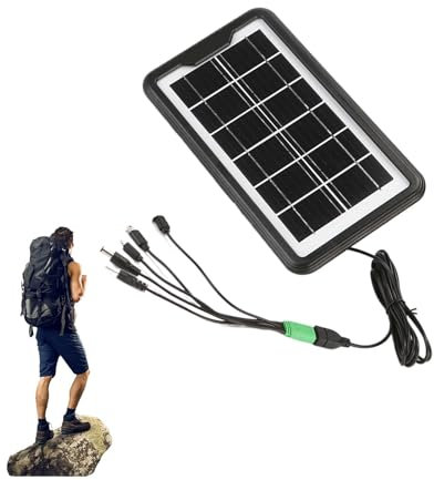 Pannello solare portatile, 5-Port Outdoor Solar Charger, alta efficienza energetica di conversione per cellulare, flash, viaggi, Hiking, Lightweight Design, 450 g, 2,6 x 1,5 x 0,15 cm