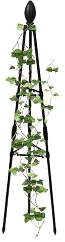 Cucumber Climbing Rack, Tower Plant Trellis, Vine Support Tool, Sturdy Metal Frame, Multi-Use Application, 120cm for Small Gardens or Patios, Tomatoes, Cucumbers, Beans