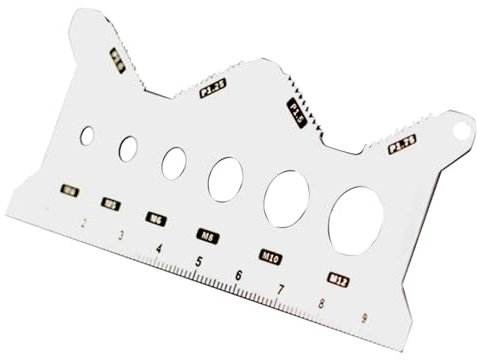 Herramienta de medición de calibre de perno | Calibre de rosca para tuercas y tornillos | De acero inoxidable portátil de alta precisión de doble cara para montaje en muebles Tubos de máquina