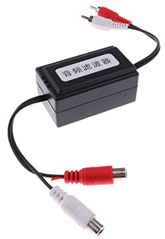OEUVREBY Filtro antirumore da loop di massa da 2 RCA a 2 RCA per auto e stereo domestico