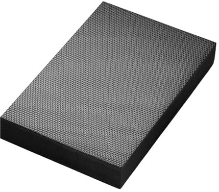 SUNNYNEST Foam Balance Pad, Non-Slip TPE Cushion for Core Training, Physical Therapy (Black, 20x30x5cm)