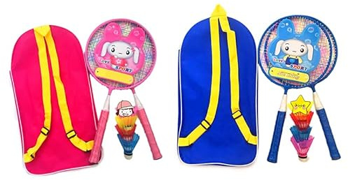 CHEOTIME Juego de Raquetas de bádminton para niños, de 3 a 12 años, Incluye 2 Raquetas, 3 Pelotas, Bolsa de Transporte, Hilo de Nailon de Alta Elasticidad para Ejercicios, entrenam