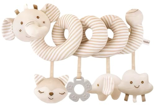 Genérico Juguete de cochecito de bebé, Espiral de Actividad con Animales de Peluche Colgando para Cama, Juguetes Sensoriales de Desarrollo