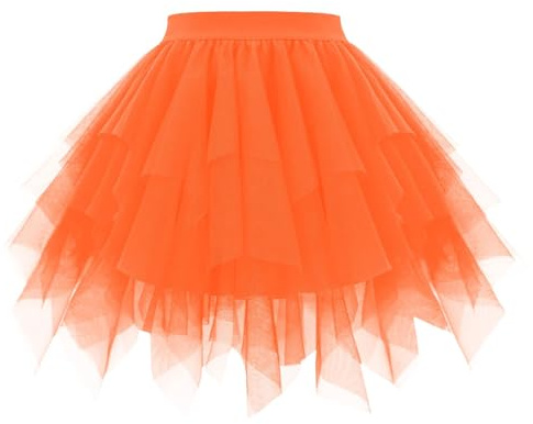 Mini jupe en tulle pour femme - Taille haute - Irrégulière - Jupe tutu - Jupe courte - Jupon - Jupon - Jupe de fée bouffante - Mini jupe de ballet - Jupe de danse - Costume de carnaval, 2-RD1, L