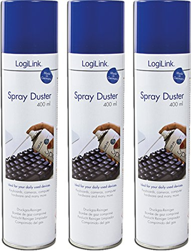 Logilink Druckluftspray Air Duster Reinigungsspray 3 Stück Sprühkopfverlängerung für Computer PC Tastatur Auto Innenraum KFZ Notebook Kamera PS5 Heimwerken Basteln reinigen Reiniger