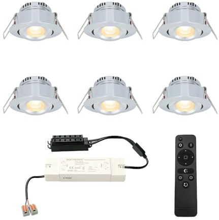 Kit complet Sienna Spot terrasse Éclairage LED 6 x 3 W à intensité variable Blanc chaud Plug & Play