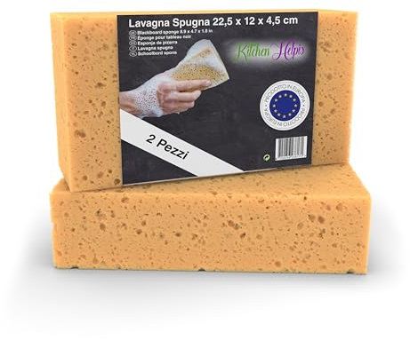 Kitchen Helpis® 2X Reinigungsstarker Tafelschwamm für Kreidetafel, 22x,5 x 12 x 4,5 cm, Universal Einsetzbar für Auto und Tafel, Kinder-Geeignet