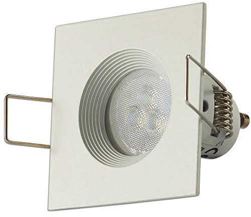 10x LED empotrados en el juego de focos cuadrados blancos 4W blanco cálido 230V - GU11 empotrados - spot como luz de techo y techos - spot o luz de pared - empotrado agujero de 55mm