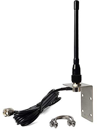 UAYESOK UKW-Marine-Antennenfuß, Gummi, 156–163 MHz, Antenne mit 5 m RG-58-Kabel, PL259-Stecker, mit Edelstahl-L-Halterung und U-Bolzen
