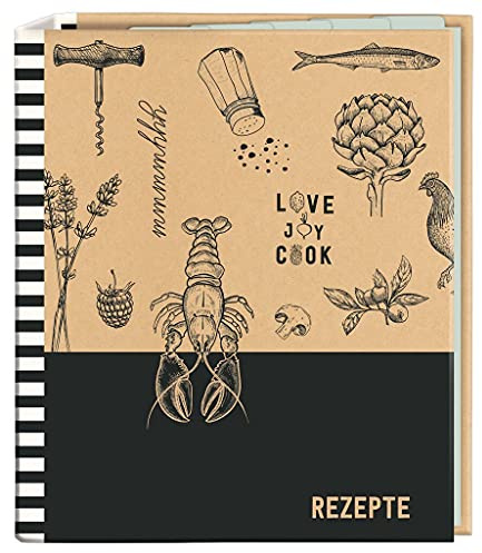 moses. Cook 80668 - Raccoglitore per ricette Love to Cook, formato DIN A5, cook & Style, con 25 fogli di ricettario, 5 tasche a registro, personalizzabile