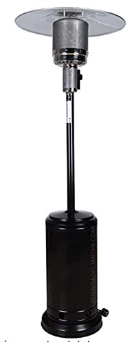 Estufa exterior de gas | Estufa gas para terraza o jardin con ruedas y dispositivo antivuelco | Estufa de gas exterior negra | Estufa Gas Restaurantes | Gas Ajustable 3,5 a 8 kW