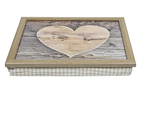 windschief-living Landhaus Tablett, Knietablett, Kissentablett, Schoßtablett Herz