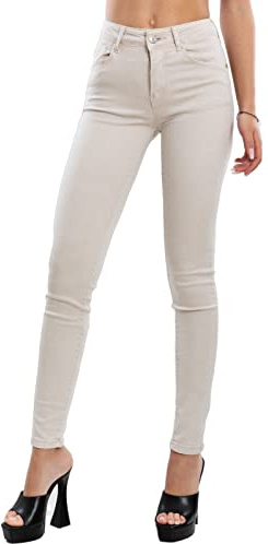 Toocool Jeans Donna Pantaloni Skinny Slim Elasticizzati Aderenti VI-8006 [M,Beige]