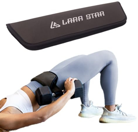LARA STAR Cintura di spinta dell'anca, cintura per spinta dell'anca, cuscinetto per glutei, allenamento con manubri kettlebell per affondi e squat inverso (grigio)