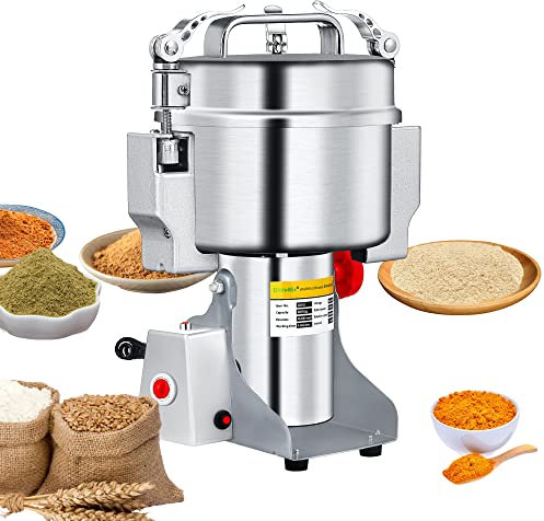 BioloMix Swing 2000g Grains Grinder, Multifunction Portable Kitchen for Coffee, Cereals, Dry Food, Timing Dry Grinder