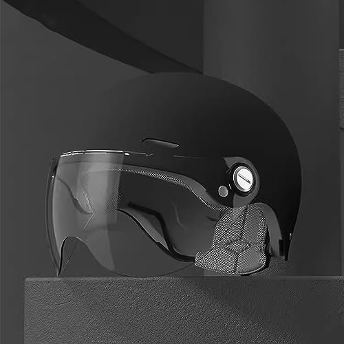 Vintage Motorrad Klapphelme Mit Visier, Motorradhelm, Motorrad Halbhelme DOT/ECE-Zugelassen, Bunt Motorrad Offener Helme, Motorrad Open Face Helme Für Chopper Scooter ( Color : A , Size : Adjustable h