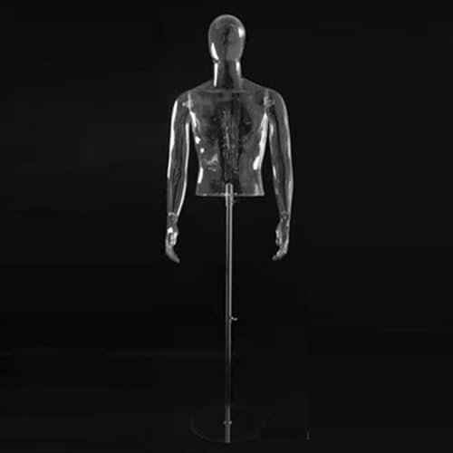 Manichino Manichino Trasparente Regolabile in Altezza, Forma Leggera di Abito Maschile, Mezzo Modello di Manichino per La Costruzione di Fotografie, Facile da Spostare